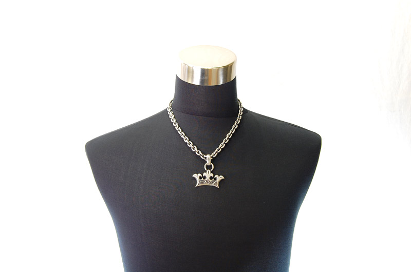 Large Crown With H.W.O Pendant[P-79] / Hand Craft Chain Necklace[N-98] (50cm)