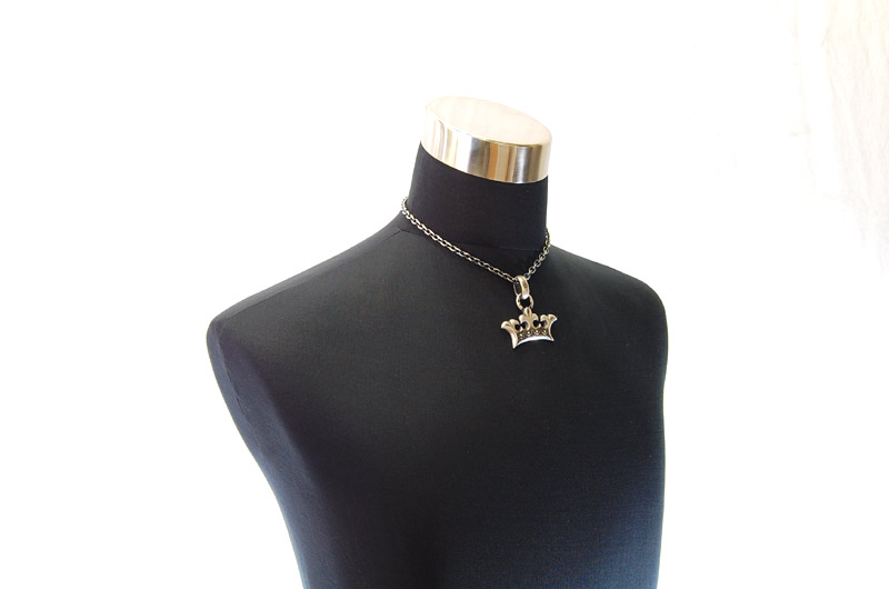 Large Crown With H.W.O Pendant[P-79] / Quarter Chain Necklace[N-66] (43cm)