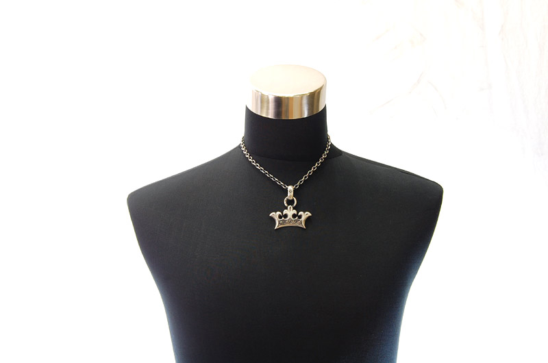 Large Crown With H.W.O Pendant[P-79] / Quarter Chain Necklace[N-66] (45cm)