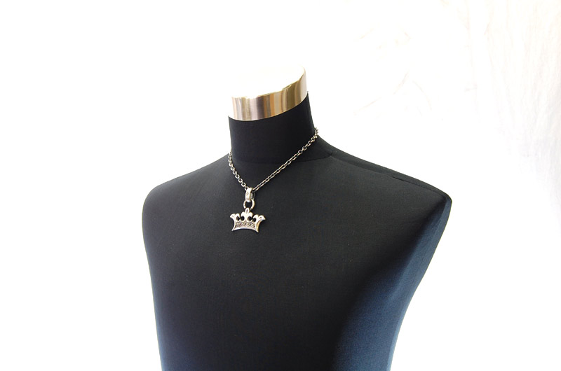 Large Crown With H.W.O Pendant[P-79] / Quarter Chain Necklace[N-66] (45cm)