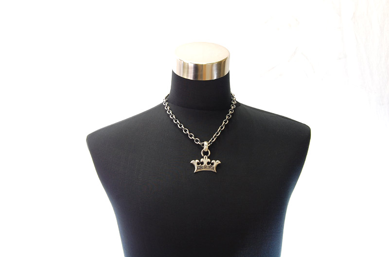 Large Crown With H.W.O Pendant[P-79] / Three-fifth Chain Necklace[N-72] (50cm)