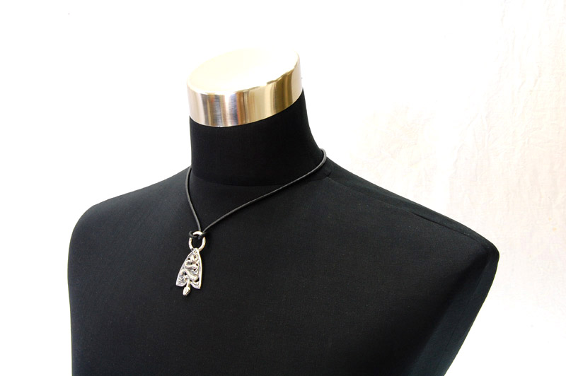 Large Snake Belt Tip Pendant[P-88] / Leather Necklace (44cm)