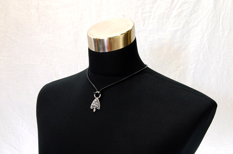 Medium Snake Belt Tip Pendant[P-89] / Leather Necklace (44cm)