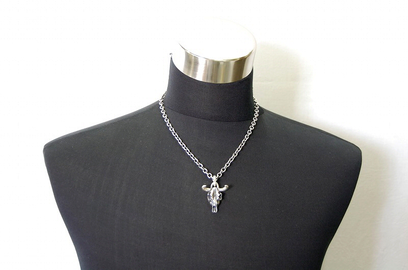 Buffalo Skull Pendant [P-150] [P-42] / Quarter Chain Necklace[N-66] (50cm)