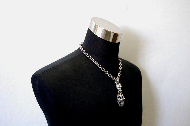Lion & Cross Oval Pendant [P-162] / Three-fifth Chain Necklace[N-72] (50cm)