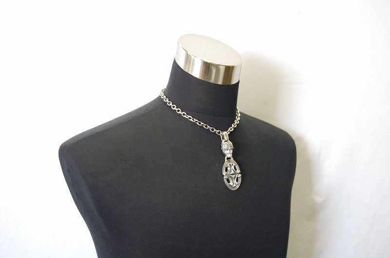 Lion & Sculpted Oval Pendant [P-164] / Half Chain Necklace[N-65] (45cm)