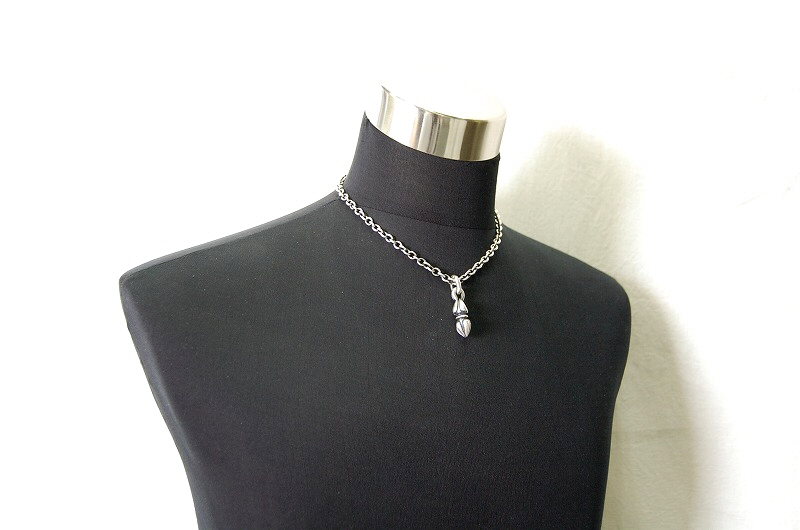 Noodle Pendant[P-186]  / Quater Chain & Classic T-bar Necklace[P-99] (45cm)