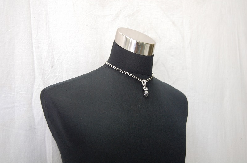 Sculpted Oval Oval Pendant[P-188] / Quater Chain & Classic T-bar Necklace[P-99] (43cm)