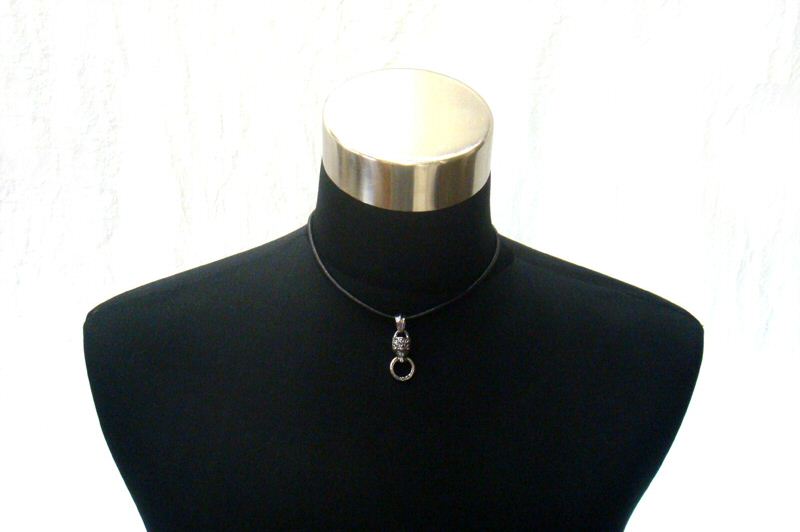 Quarter Lion Pendant[P-03] / Leather Necklace (44cm)