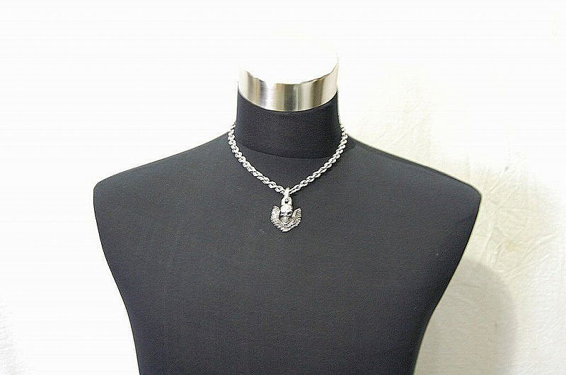 Skull Wing Button Pendant[P-70] / Quater Chain & Quater T-bar Necklace[P-99] (45cm)