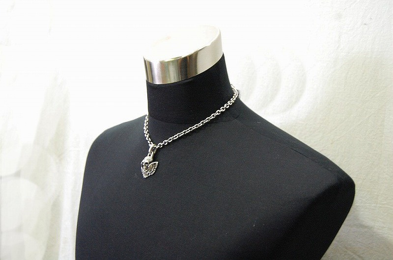 Skull Wing Button Pendant[P-70] / Quater Chain & Quater T-bar Necklace[P-99] (45cm)