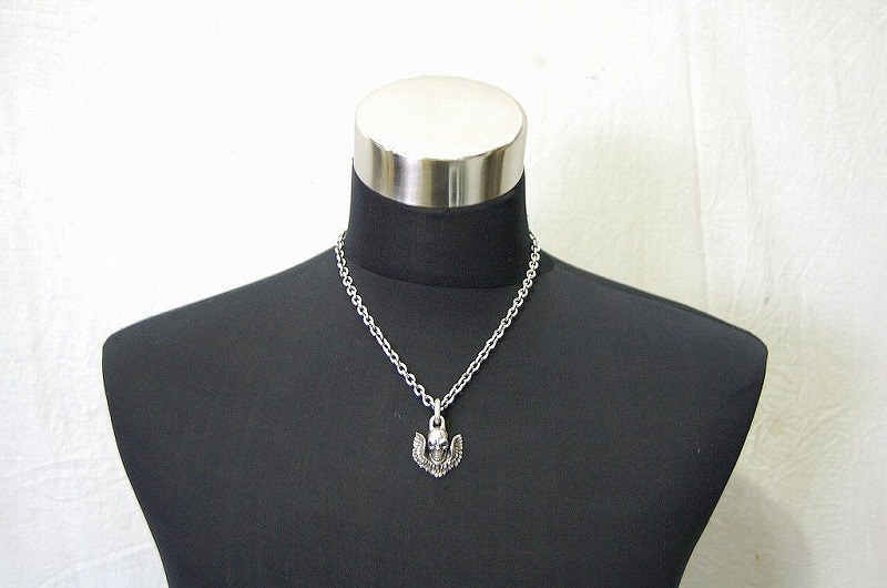 Skull Wing Button Pendant[P-70] / Quater Chain & Quater T-bar Necklace[P-99] (50cm)