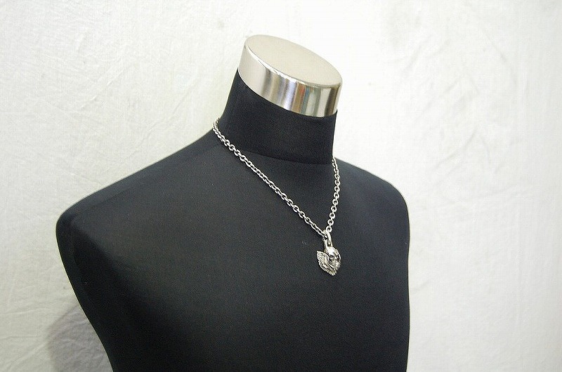 Skull Wing Button Pendant[P-70] / Quater Chain & Quater T-bar Necklace[P-99] (50cm)