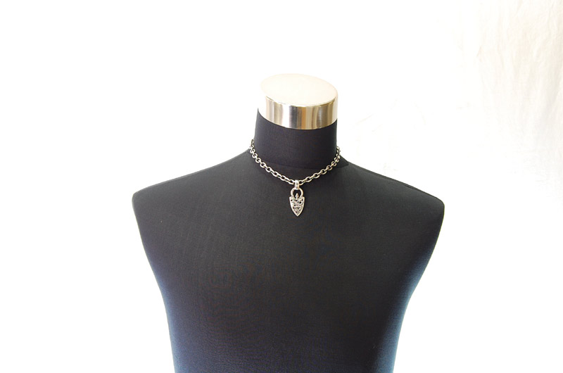 Small Snake Belt Tip With H.W.O Pendant[P-129] / Half Chain Necklace[N-65] (43cm)